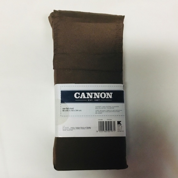 NEW-Twin Flat Sheet by Cannon-Cocoa Brown - Picture 2 of 3
